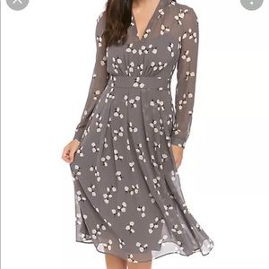 V Neck Flower Print Dress